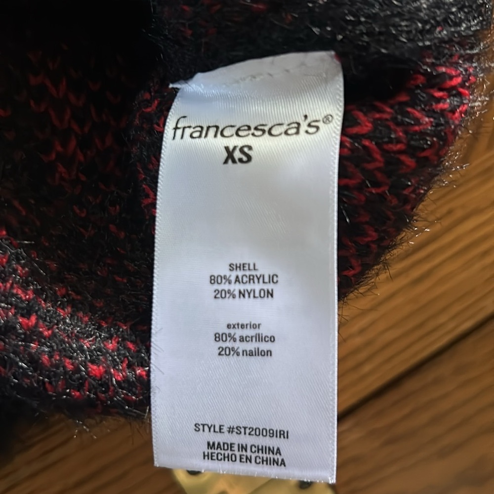 Fuzzy Lip Pattern Pullover Sweater - image 4